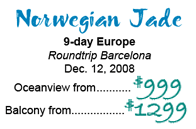 Norwegian Jade Sailings