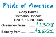 Pride of America Sailings